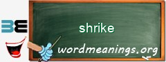 WordMeaning blackboard for shrike